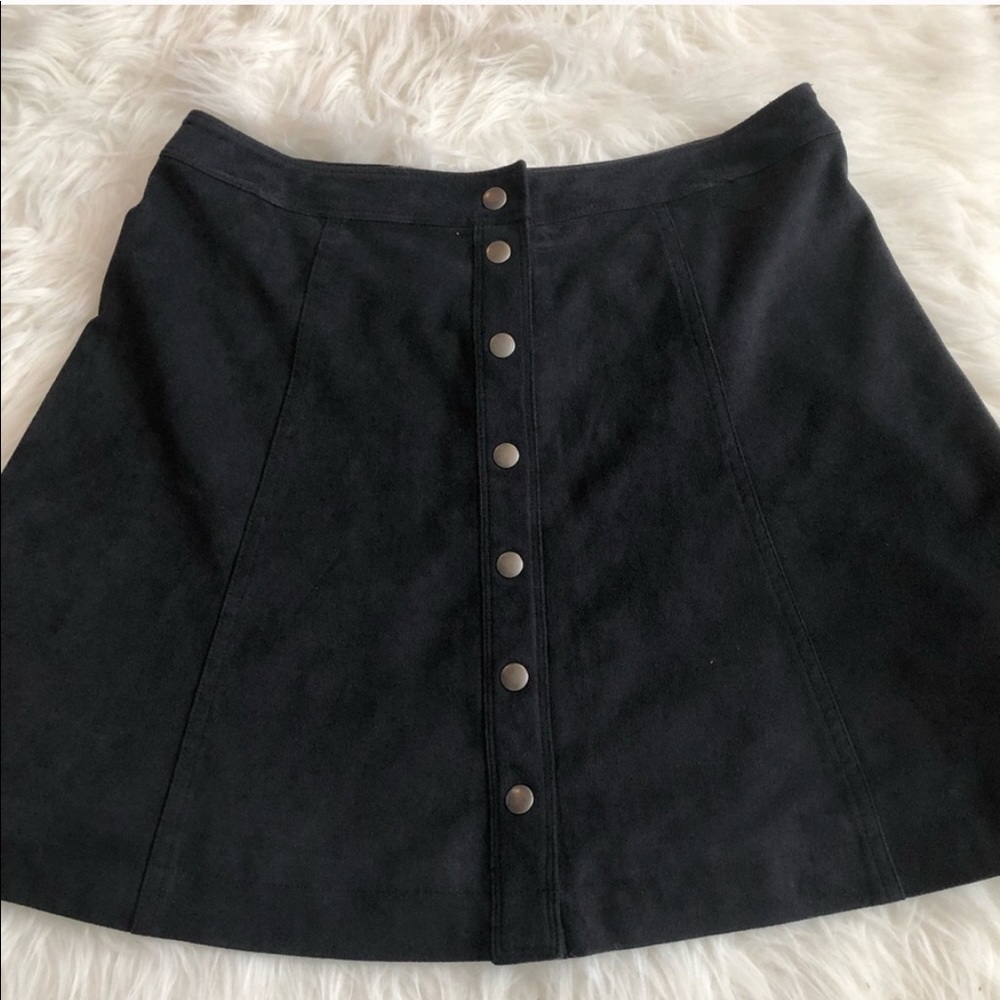 Abercrombie & Fitch 8 blue suede button down skirt thick skirts a line bottom